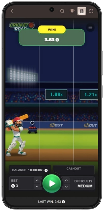 Vincita in Cricket Road: moltiplicatore raggiunto prima del cashout